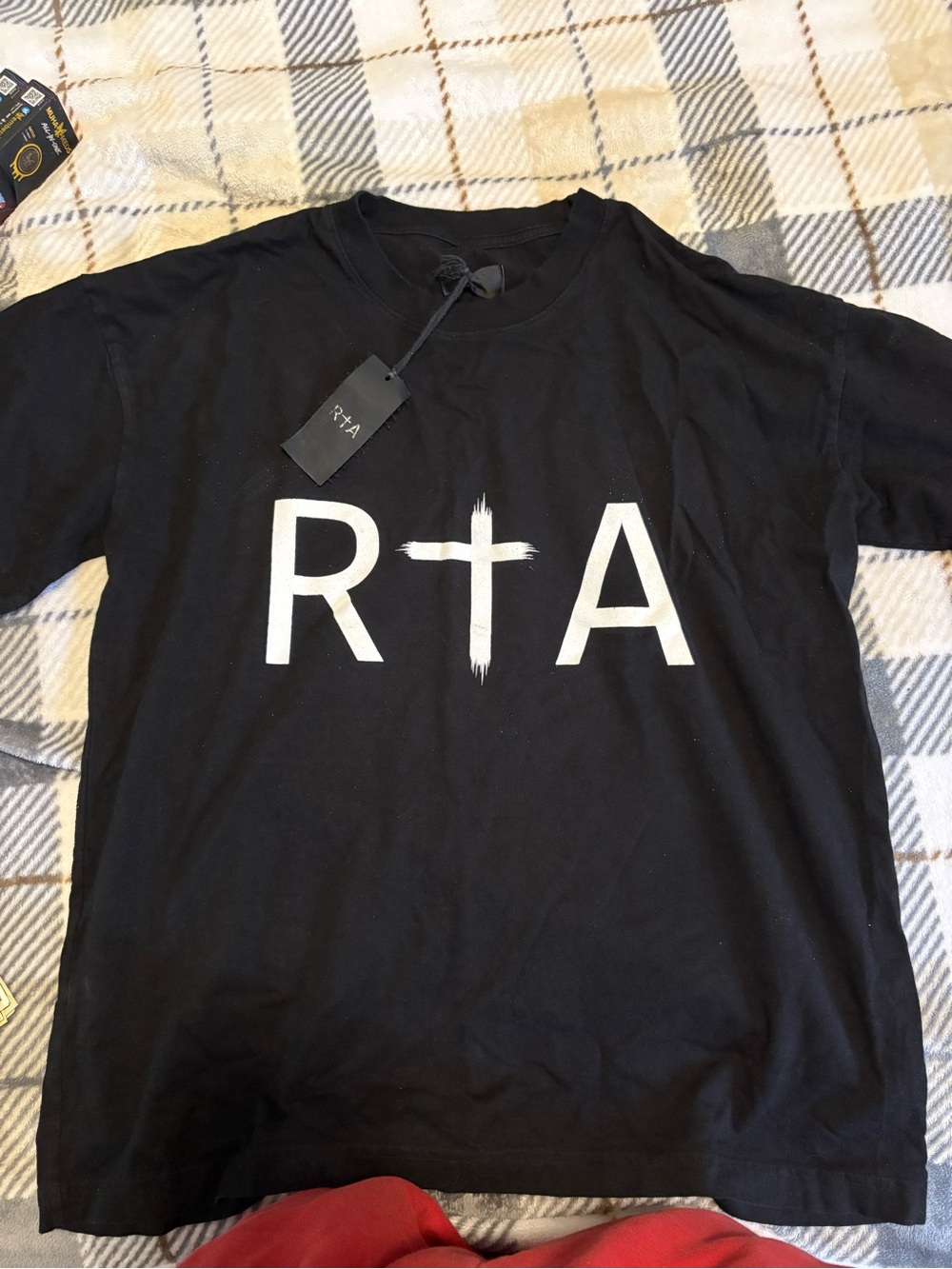 RtA Black Short-Sleeve Tee with White Logo